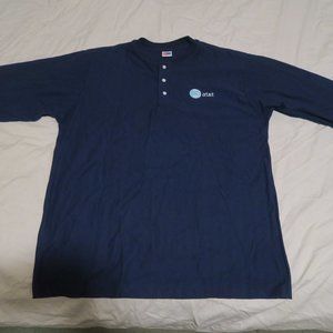 VTG AT&T GK Team Wear Henley LS Thermal Logo Shirt